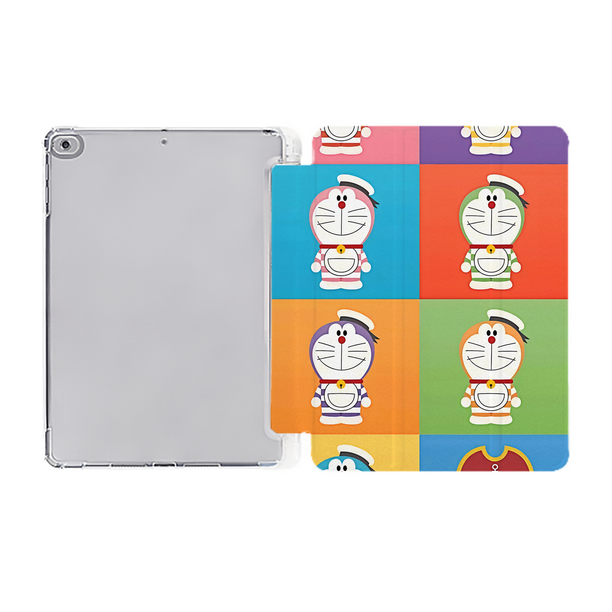 （画像用） ドラえもん Doraemon IPad ケース ペン収納付き 三つ折りスタンド PUレザー×シリコン 対応機種9.5/10.5/10.9インチ